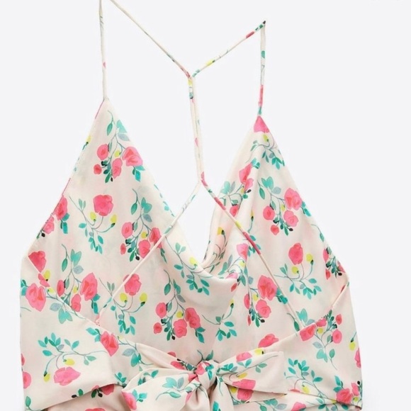 Zara satin cropped open back top - Picture 2 of 5